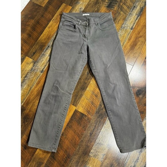 Eileen Fisher Womens Size S Stretch Crepe Slim Leg Ankle Pants Gray - Picture 1 of 4